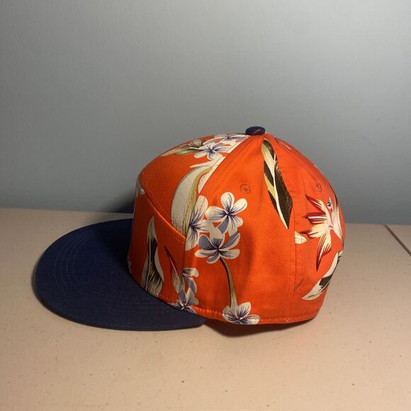Men’s Adjustable SnapBack City Hunter USA New York Orange Floral Pattern - Picture 2 of 7
